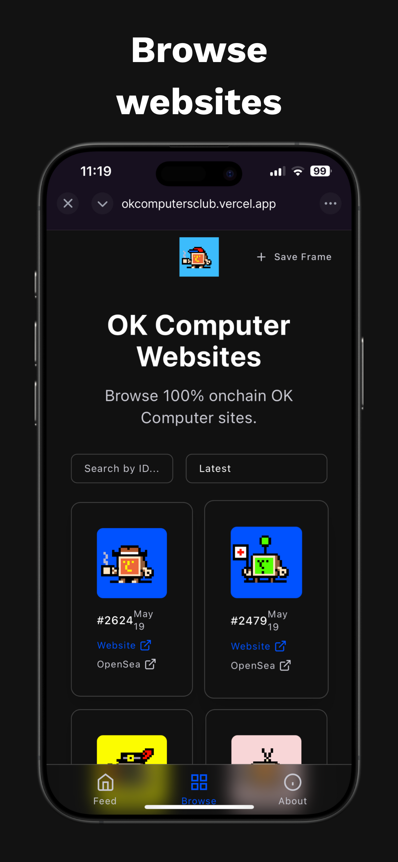 OK COMPUTERS Explorer - Farcaster Mini Apps screenshot